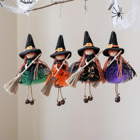 Hangable Witch Doll Kitchen Decor with Broom