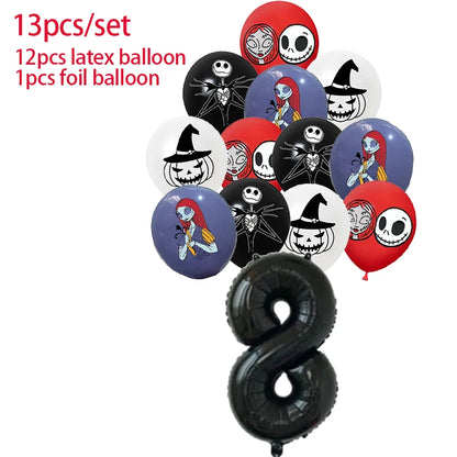 Halloween The Nightmare Before Christmas Birthday Party Decoration Balloon Banner Tableware Cake Topper Party Supplies