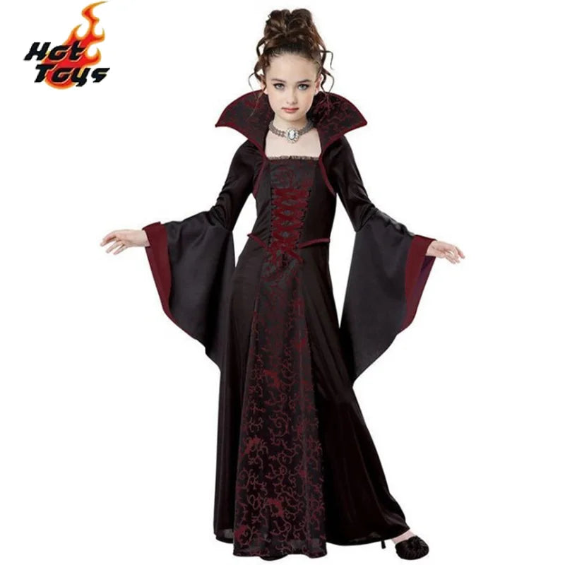 Girls Vampire Witch Costume - kids performance outfit