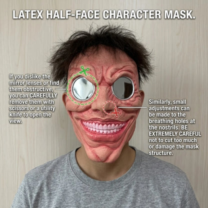 Scary Smile Black Hole Half Face Mask Horror Halloween Cosplay Mask Funny Creepy Party Costume Props Adult Masquerade Masks