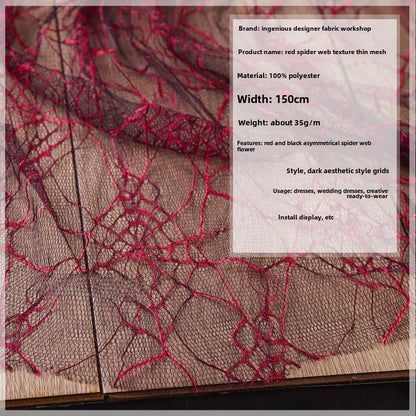 Textura de telaraña roja secreta Malla fina transparente Rayos Malla de perspectiva creativa