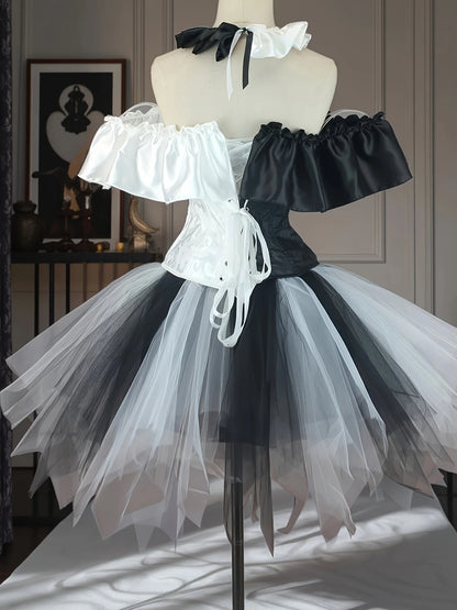 Clown Cosplay Costume - circus corset and skirt set