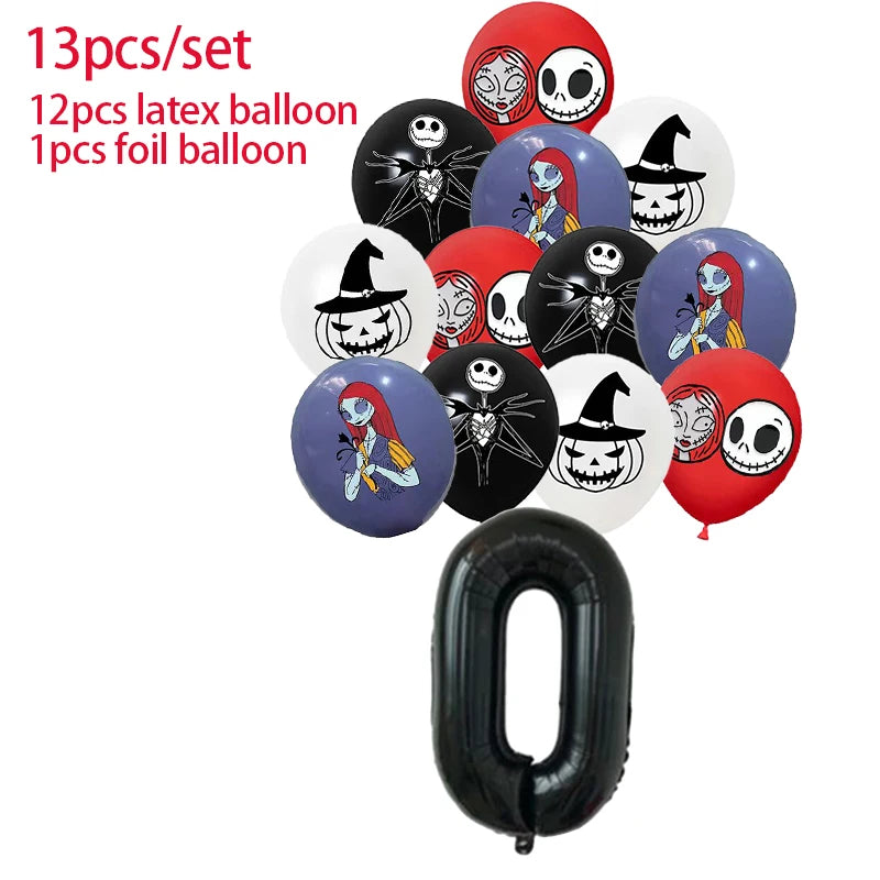 Halloween The Nightmare Before Christmas Birthday Party Decoration Balloon Banner Tableware Cake Topper Party Supplies