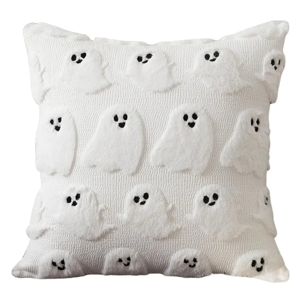 Funda de almohada suave de terror de murciélago fantasma de calabaza de dibujos animados
