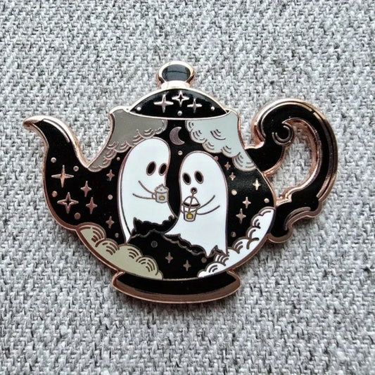 Haunted Teapot Hard Enamel Pin Enchanted Teatime Collection Halloween Gifts