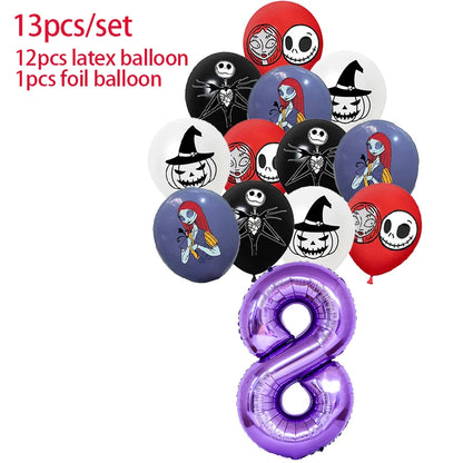 Halloween The Nightmare Before Christmas Birthday Party Decoration Balloon Banner Tableware Cake Topper Party Supplies