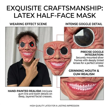 Scary Smile Black Hole Half Face Mask Horror Halloween Cosplay Mask Funny Creepy Party Costume Props Adult Masquerade Masks