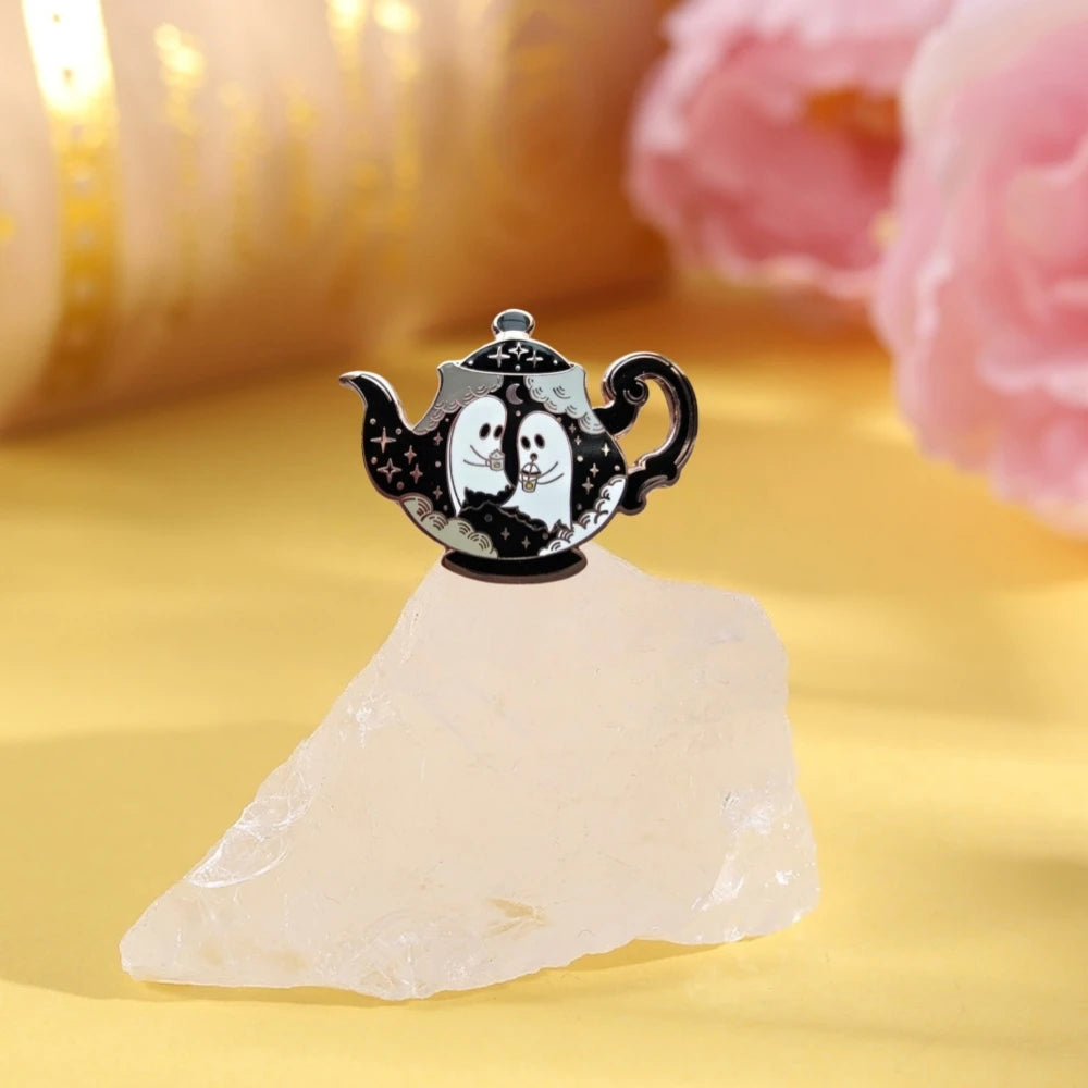 Haunted Teapot Hard Enamel Pin Enchanted Teatime Collection Halloween Gifts