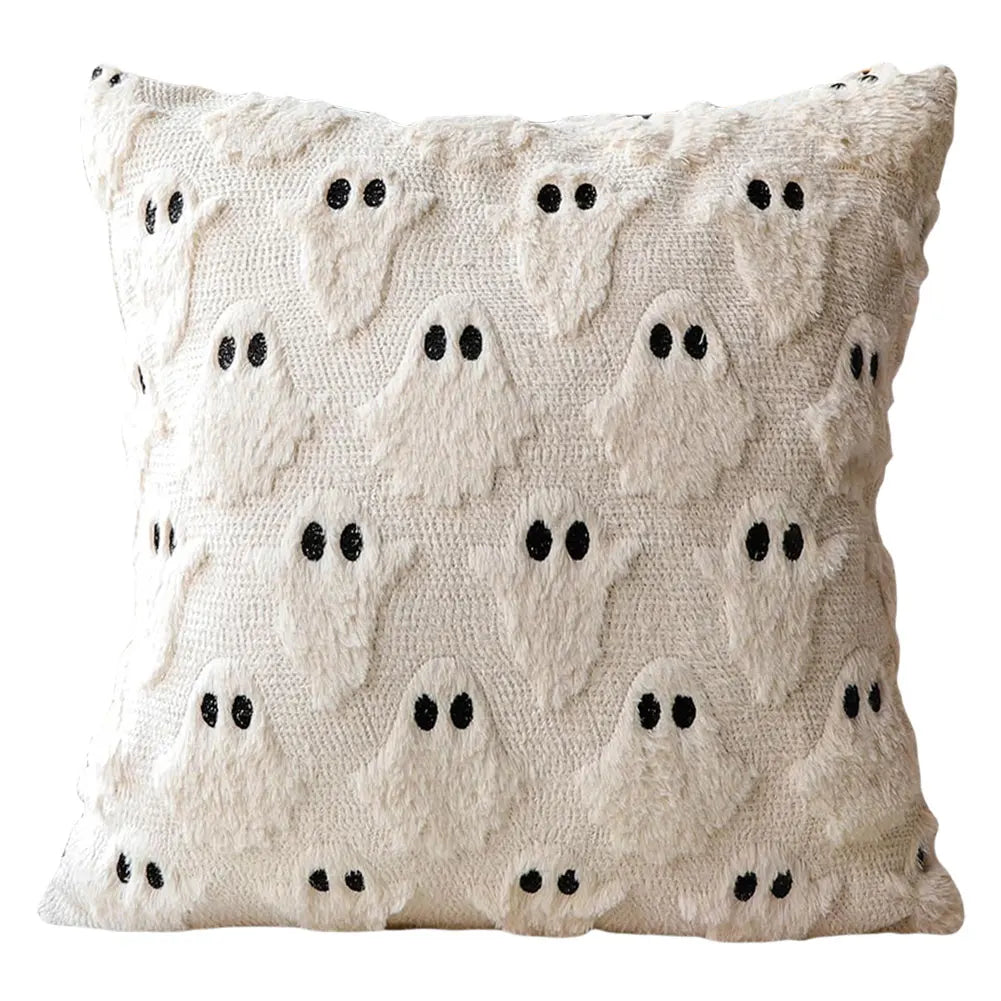 Funda de almohada suave de terror de murciélago fantasma de calabaza de dibujos animados