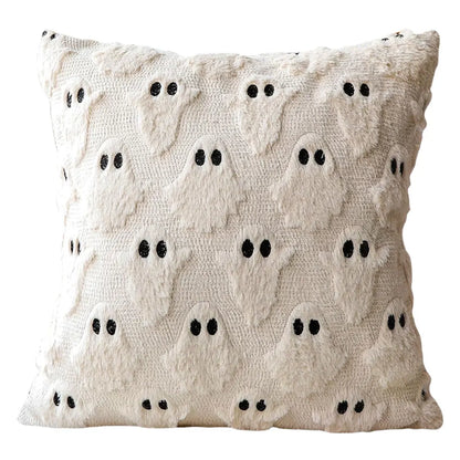 Funda de almohada suave de terror de murciélago fantasma de calabaza de dibujos animados
