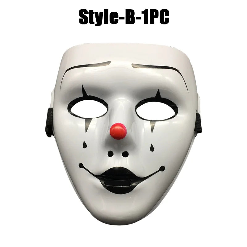 1-10PCS Hand Painted Halloween Masquerade Mask Full Face Scary Party Costume Props for Cosplay Carnival Role Play Festival