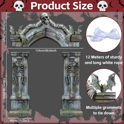 Skeleton Graveyard Decorations - Halloween door banner