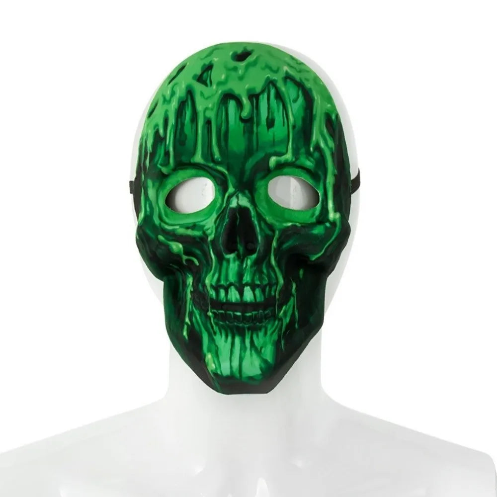 Full Face Halloween Skeleton Mask Luminous Funny Scary Skull Headgear Easy To Wear Spooky Party Cosplay Mask Cosplay