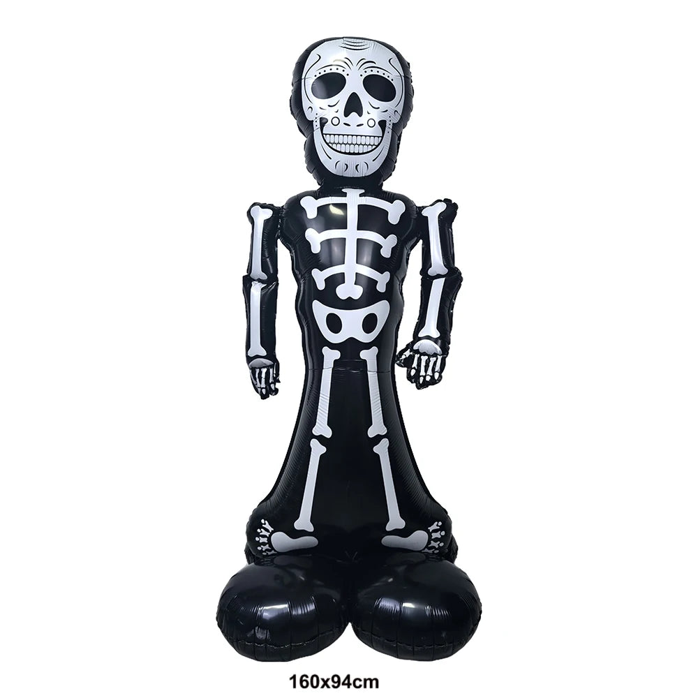 Halloween Party Decor Foil Balloon Skeleton Spider Pumpkin Bloody Eyes Skull Balloon Happy Halloween Party Decor Supplies