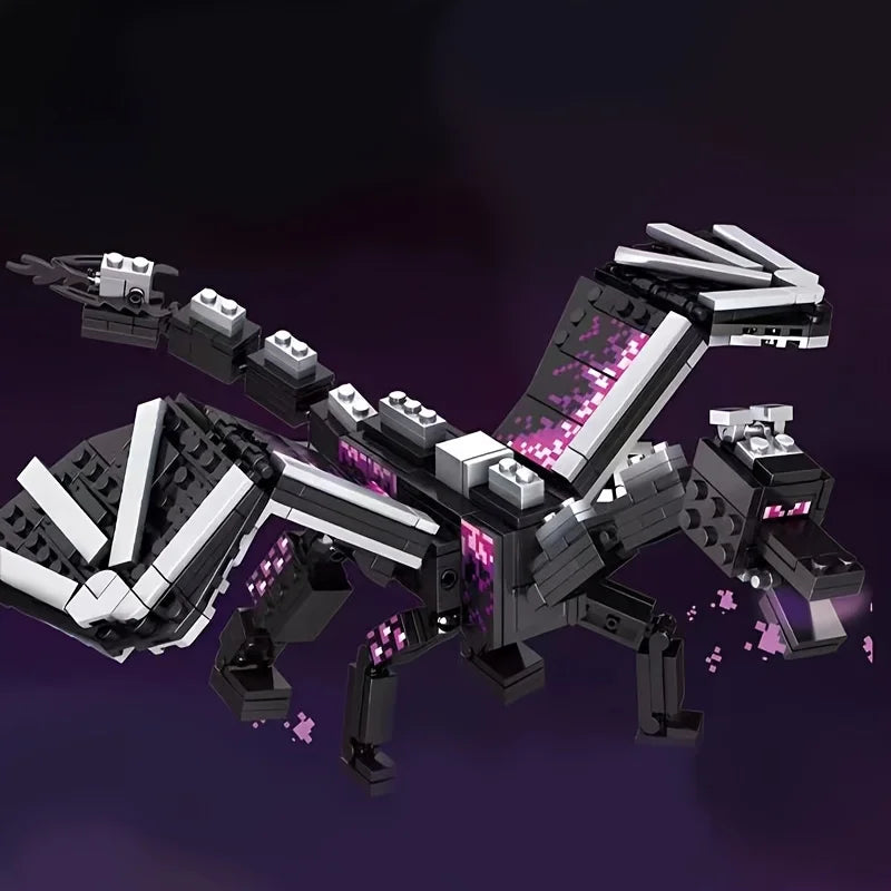 246pcs Black Pixel Dragon Movie Model Building Blocks, Halloween Gifts, Christmas Gifts, Birthday Gifts
