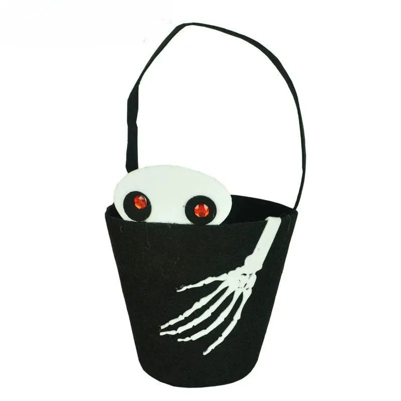 Halloween Theme Candy Bucket Bag Portable Candy Basket Kids Trick or Treat Bucket Halloween Party Decoration Supplies