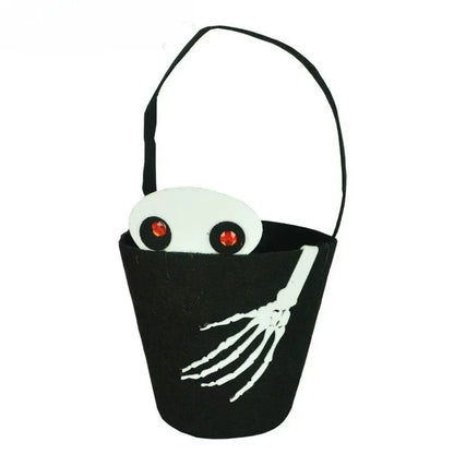 Halloween Theme Candy Bucket Bag Portable Candy Basket Kids Trick or Treat Bucket Halloween Party Decoration Supplies