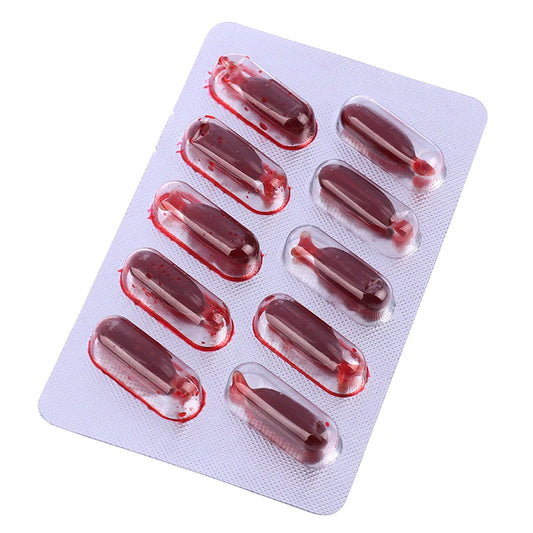 10 Unidades de Cápsulas de Sangre Falsa para Vampiros, Juguete de Broma de Horror para Halloween