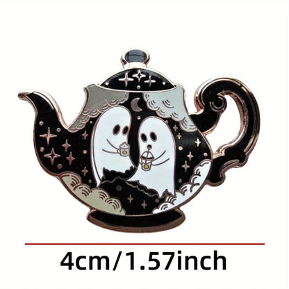 Haunted Teapot Hard Enamel Pin Enchanted Teatime Collection Halloween Gifts