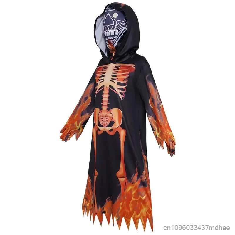 Skeleton Ghost Robe Costume - scary skull cosplay
