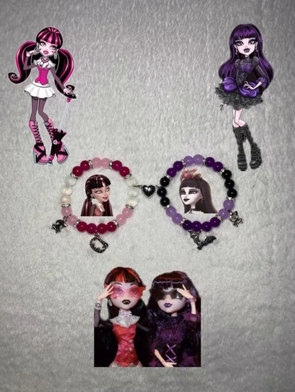 Dracula and Elisasabat matching bracelets, anime friendship bracelets, Halloween gifts