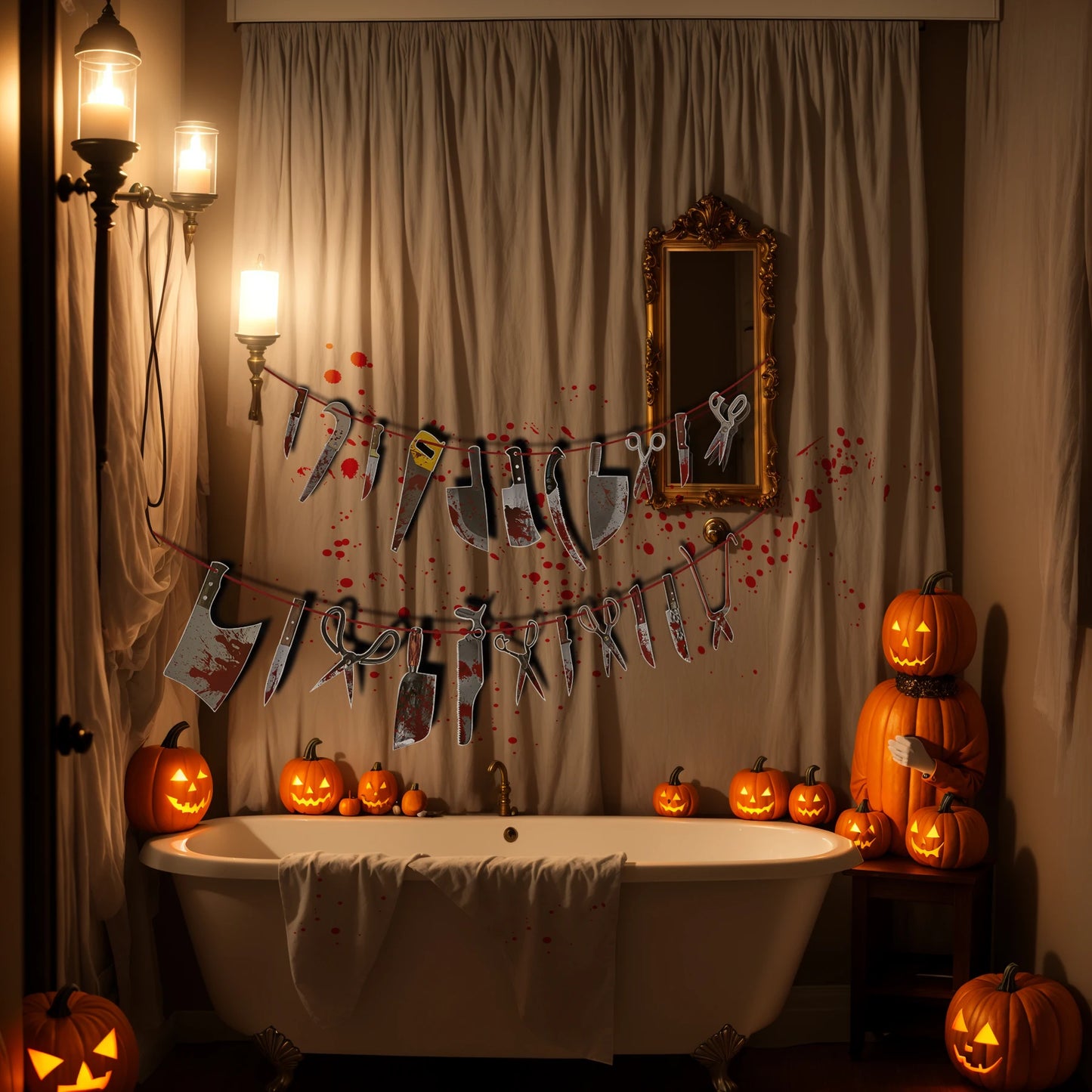 Insane Asylum Halloween Decor - spooky prop set