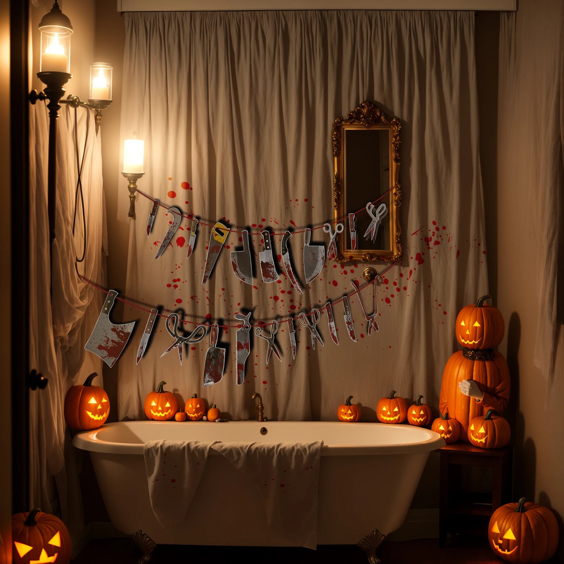 Insane Asylum Halloween Decor - spooky prop set