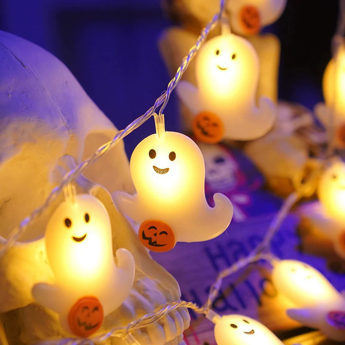 LED Halloween light string Halloween Family Bar Atmosphere Decoration Battery Powered - Excluding Battery