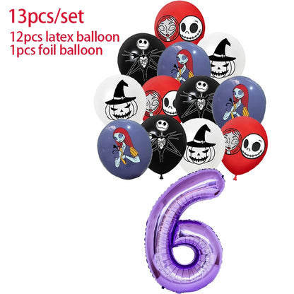Halloween The Nightmare Before Christmas Birthday Party Decoration Balloon Banner Tableware Cake Topper Party Supplies