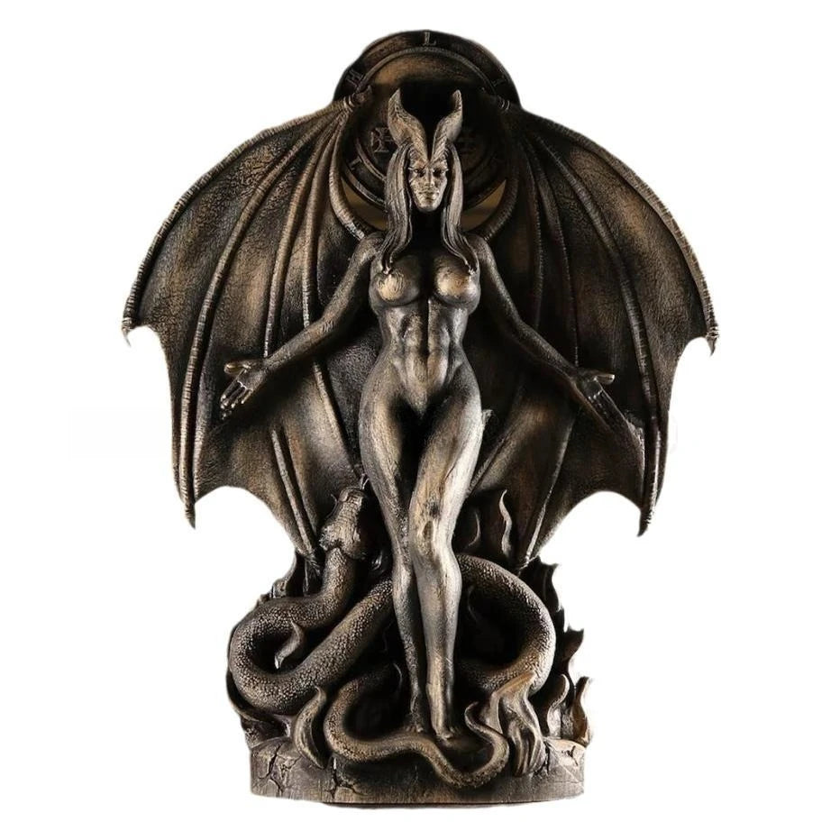 Lilith and Inanna Statue - gothic resin figurine