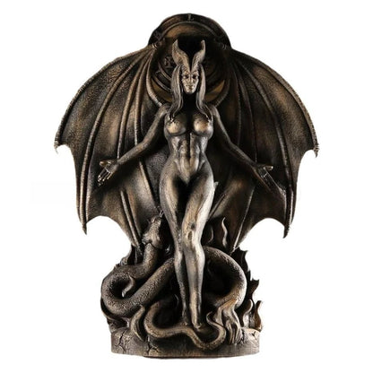 Lilith and Inanna Statue - gothic resin figurine