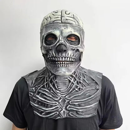 Halloween Scary Skull Mask Halloween Party Carnival Cosplay Prop Novelty Realistic Skull Latex Mask Evil Red Skull Headgear