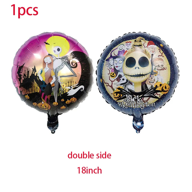 Halloween The Nightmare Before Christmas Birthday Party Decoration Balloon Banner Tableware Cake Topper Party Supplies