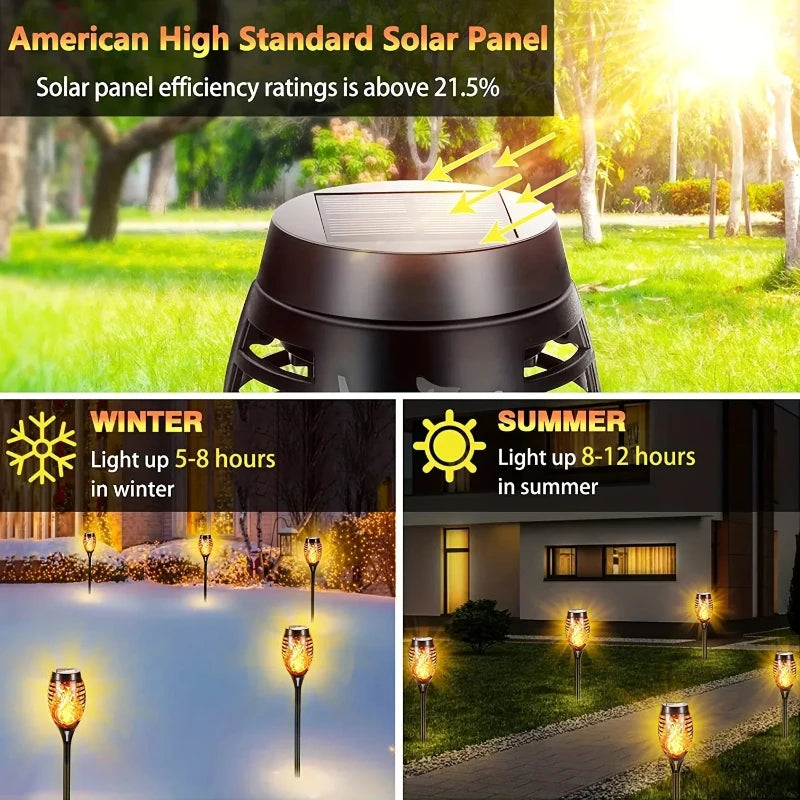 Halloween Decorations 12LEDSolar Flame Light Outdoor Waterproof 12LEDs Torches Landscape Lamp for Outdoor Courtyard Garden Yard