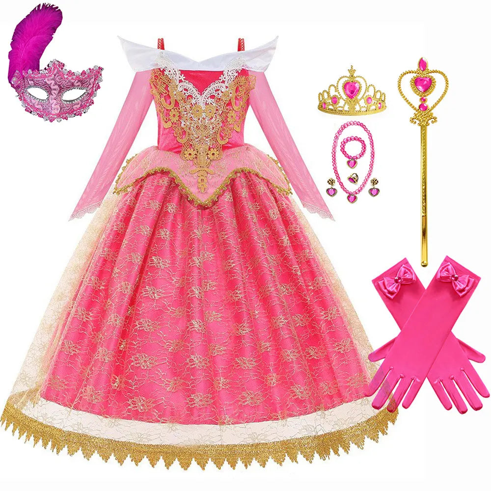 Princess Aurora Costume Dress - girls fairy skirt