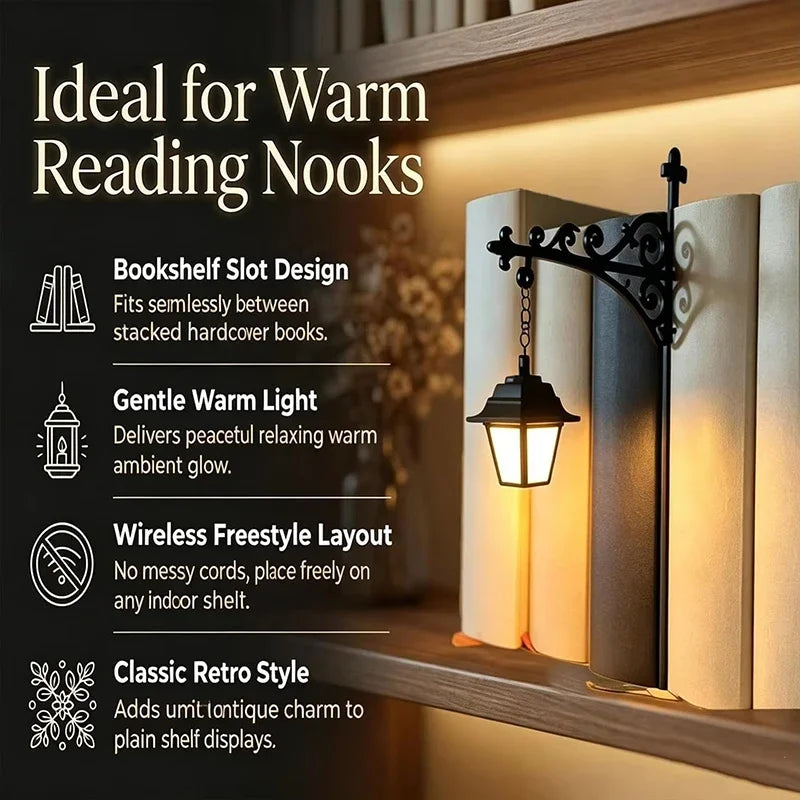 Halloween Hanging Ghost Reading Book Night Light Warm LED Wall Decor Lamp Cute Spooky Ghost Lantern Bedroom Book Ambient Light
