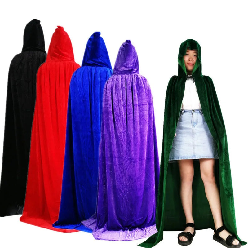 Black Velvet Cloak - adult and kids Halloween cape