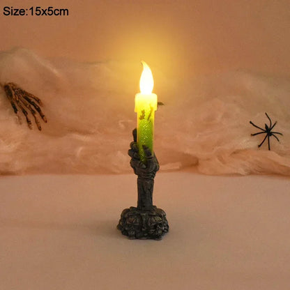 Halloween LED Ghost Candle Light Pumpkin Skeleton Han Light Home Horror Prop Halloween Happy Party Decor Candle Light Gift
