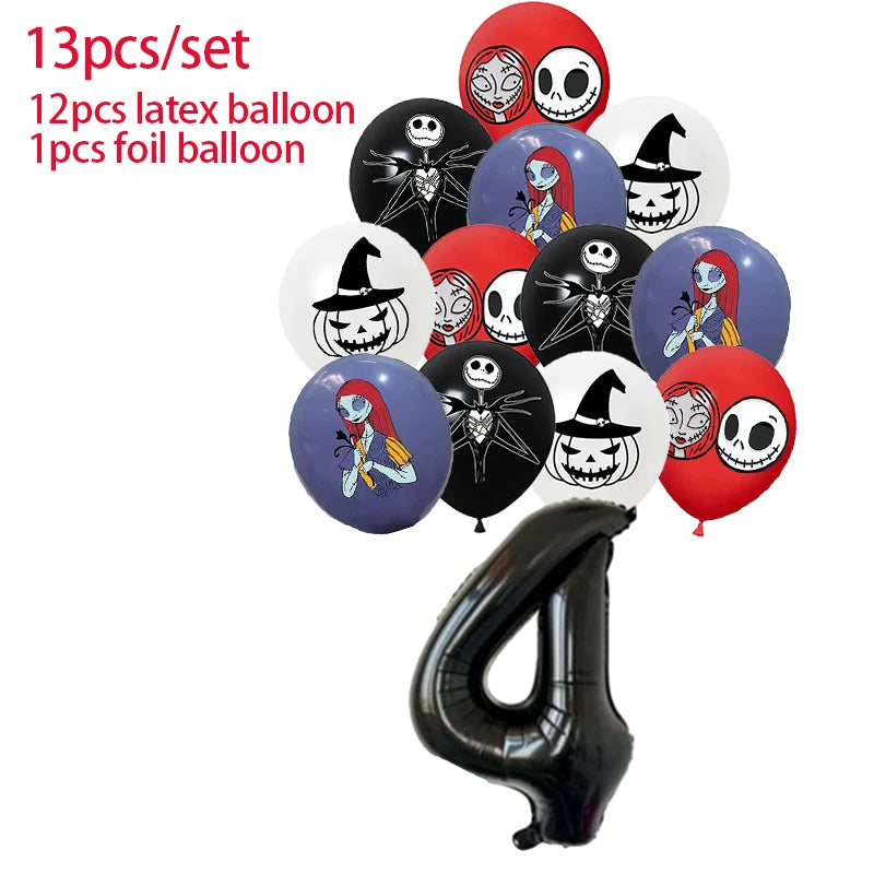 Halloween The Nightmare Before Christmas Birthday Party Decoration Balloon Banner Tableware Cake Topper Party Supplies