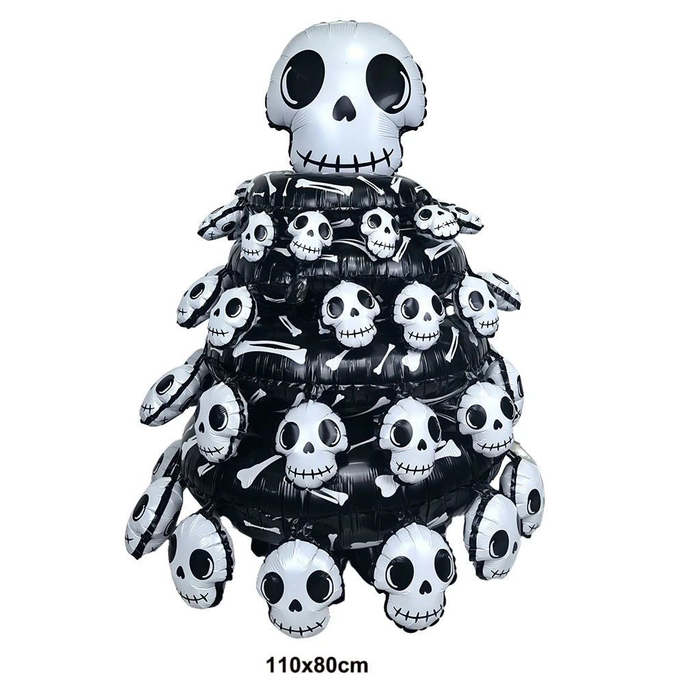 Halloween Party Decor Foil Balloon Skeleton Spider Pumpkin Bloody Eyes Skull Balloon Happy Halloween Party Decor Supplies