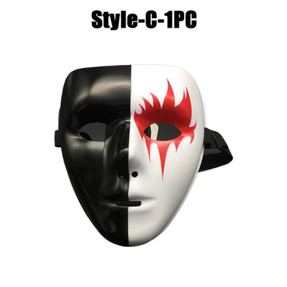 1-10PCS Hand Painted Halloween Masquerade Mask Full Face Scary Party Costume Props for Cosplay Carnival Role Play Festival