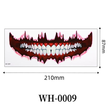 Big Mouth Tattoo Stickers 3D Creepy Lip & Body Decals for Party Makeup Horror DIY Fake Wounds & Scars For Halloween Party Tool