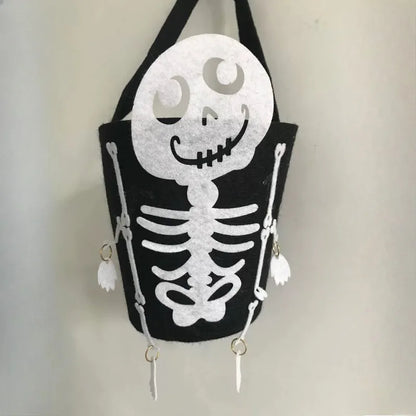 Halloween Theme Candy Bucket Bag Portable Candy Basket Kids Trick or Treat Bucket Halloween Party Decoration Supplies