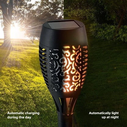 Halloween Decorations 12LEDSolar Flame Light Outdoor Waterproof 12LEDs Torches Landscape Lamp for Outdoor Courtyard Garden Yard