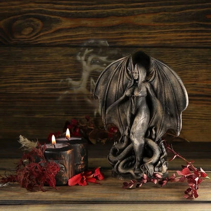 Lilith and Inanna Statue - gothic resin figurine