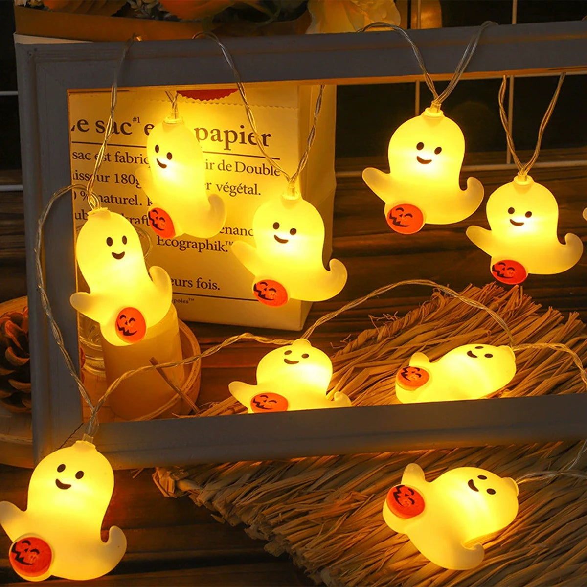 LED Halloween light string Halloween Family Bar Atmosphere Decoration Battery Powered - Excluding Battery