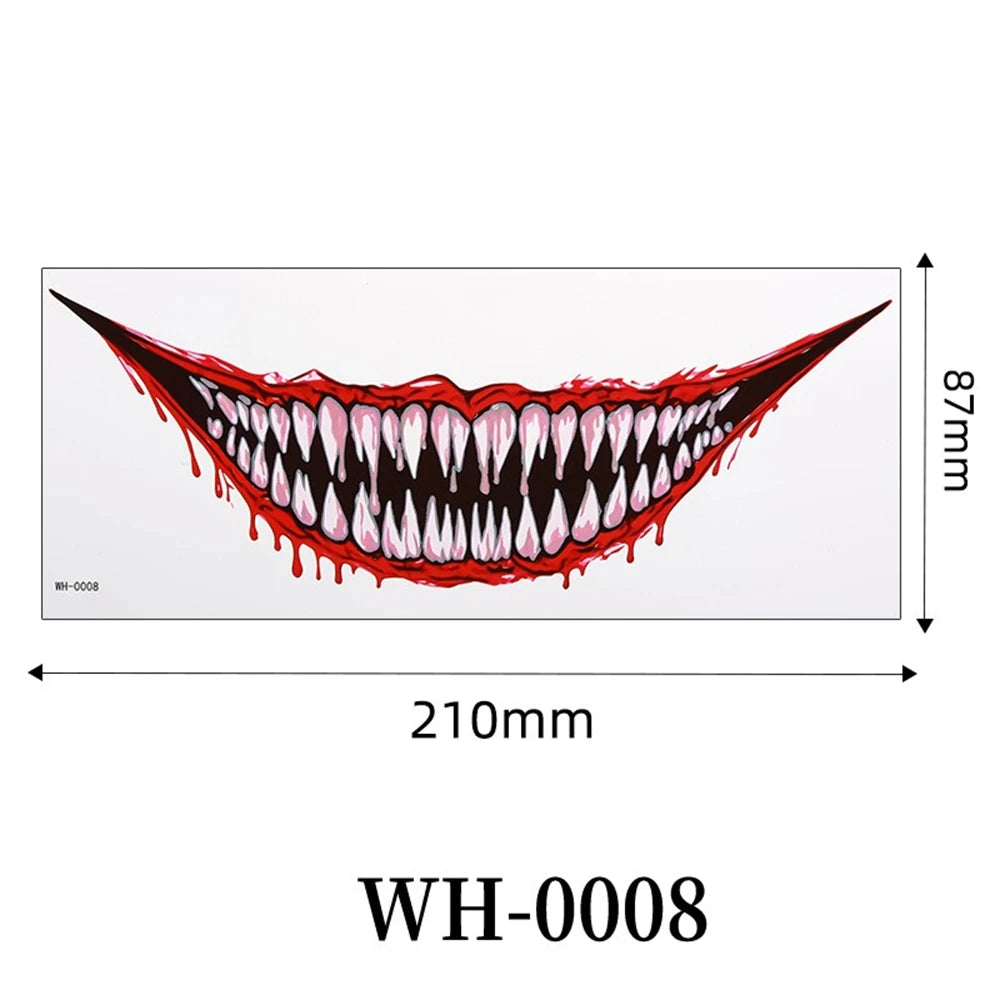 Big Mouth Tattoo Stickers 3D Creepy Lip & Body Decals for Party Makeup Horror DIY Fake Wounds & Scars For Halloween Party Tool