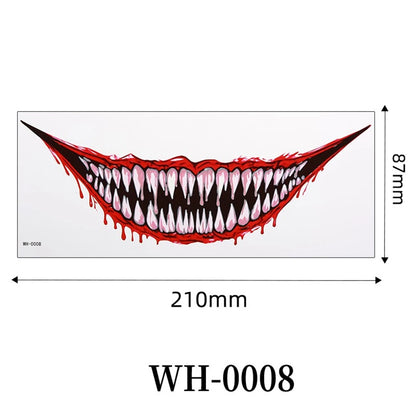 Big Mouth Tattoo Stickers 3D Creepy Lip & Body Decals for Party Makeup Horror DIY Fake Wounds & Scars For Halloween Party Tool