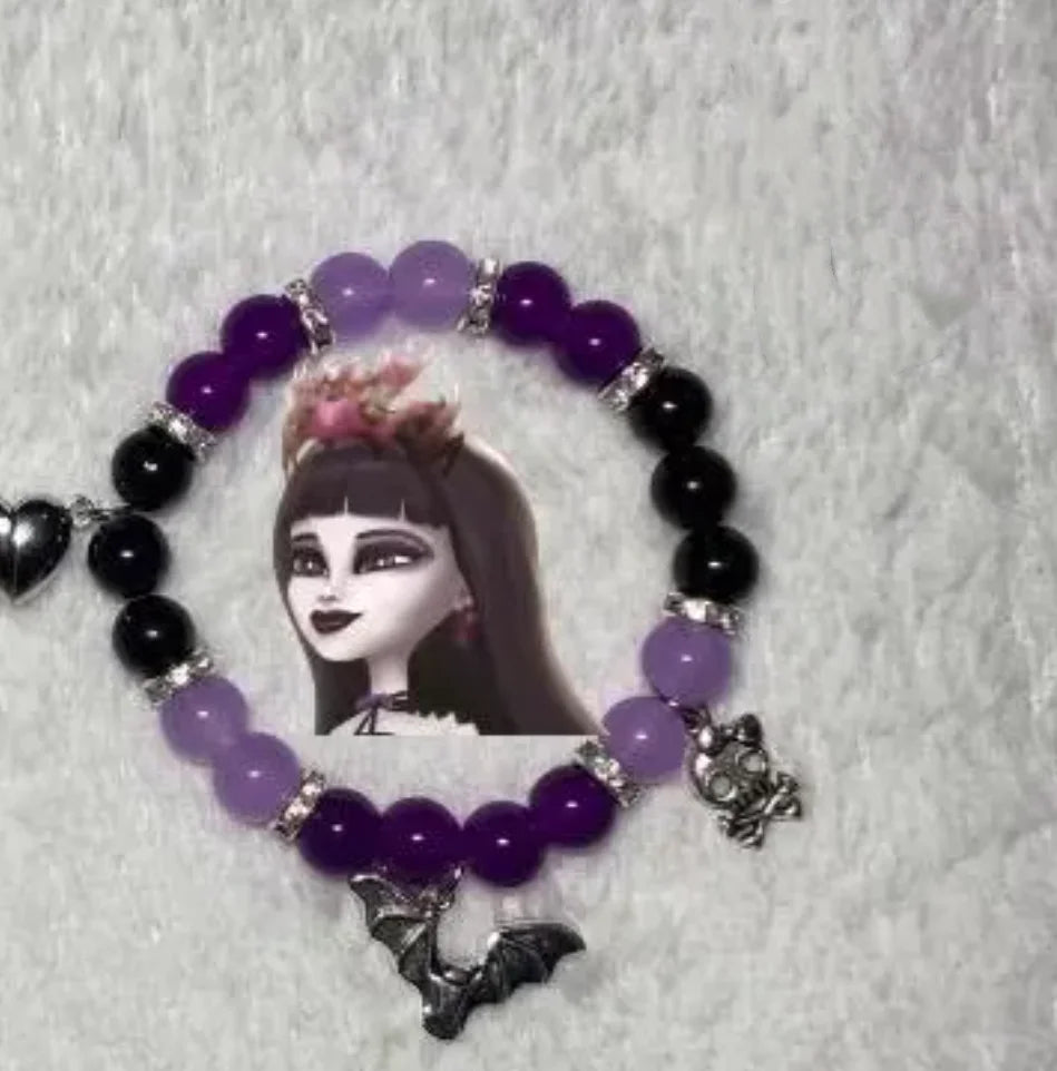 Dracula and Elisasabat matching bracelets, anime friendship bracelets, Halloween gifts