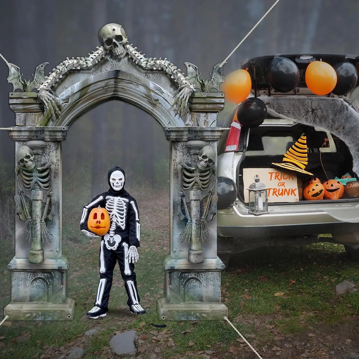 Skeleton Graveyard Decorations - Halloween door banner